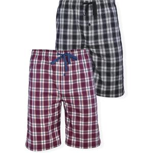 Hanes Men’s 2-Pack Woven Pajama Shorts – Lightweight Breathable Lounge Fit for Summer, Pantalones Cortos para Hombre 2-Pack(Red/Black)