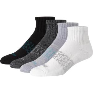 Hanes Men’s Absolute Active Cushioned Ankle Socks (4-Pack)(Black/Gray/White)