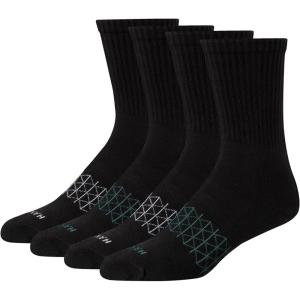 Hanes Men’s Absolute Active Cushioned Crew Socks (4-Pack)(Black)