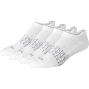 Hanes Men’s Absolute Active Cushioned Heel Shield Moisture Wicking Socks (4-Pack)(White)