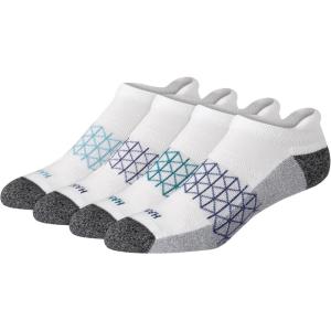 Hanes Men’s Absolute Active Cushioned Heel Shield Moisture Wicking Socks (4-Pack)(White With Gray Foot Bottom)