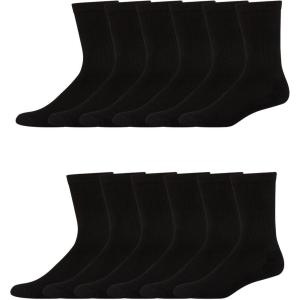 Hanes Men’s Hanes Men’s Socks, X-temp Cushioned Crew Socks, 12-pack(Black – 12 Pack)
