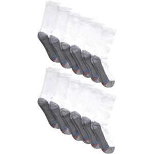 Hanes Men’s Hanes Men’s Socks, X-temp Cushioned Crew Socks, 12-pack(White)