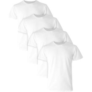 Hanes Mens Hanes Ultimate Comfort Fit Undershirt, Men’s Crewneck Stretch-Cotton T-Shirt, 4-Pack(White – 4 Pack)