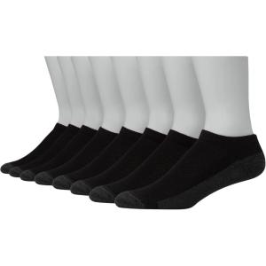Hanes Men’s Max Cushion Low Cut Socks, 6, 8, and 12 Pair Pack, White and Black(Black – 8 Pair Pack)