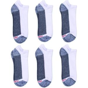 Hanes Men’s Max Cushion Low Cut Socks, 6, 8, and 12 Pair Pack, White and Black(White/Grey – 6 Pair Pack)