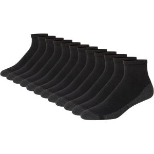 Hanes Men’s Max Cushioned Ankle Socks (Multipacks)(Black – 12 Pack)