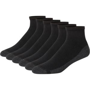 Hanes Men’s Max Cushioned Ankle Socks (Multipacks)(Black/Grey – 6 Pack)