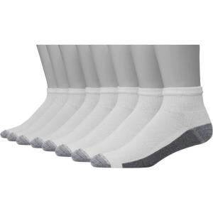 Hanes Men’s Max Cushioned Ankle Socks (Multipacks)(White – 8 Pack)