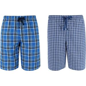 Hanes Men’s Sleep Shorts 2 Pack – Cotton, 7.5″ Inseam, Athletic, Pajamas, Soft Loungewear, Pantalones Cortos(Galapagos Blue and Navy)