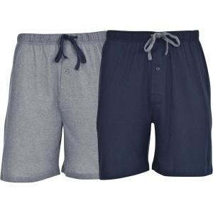 Hanes Men’s Sleep Shorts 2 Pack – Cotton, 7.5″ Inseam, Athletic, Pajamas, Soft Loungewear, Pantalones Cortos(Heather Gray/Navy)