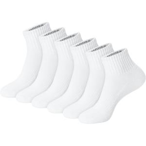Hanes Unisex Plain White Socks Pack or Plain Black Socks Pack, Men’s, Women’s & Teen Sizes, Crew and Ankle 6-Packs(White)
