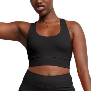 Hanes Womens Hanes Originals Women’s Longline Sports Bra(Black)