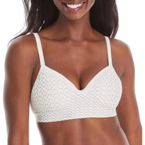 Hanes Women’s SmoothTec ComfortFlex Fit Wirefree Bra MHG199(Tic Tac Chevron Print)