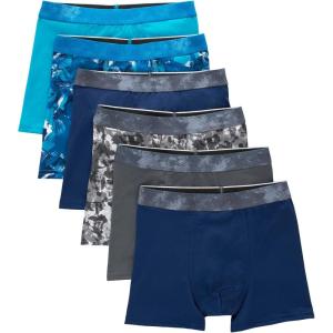 Hanes boys Performance Tween Boxer Briefs Underwear, Assorted Prints & Solids, 6-pack(Blue/Grey – 6 Pack)