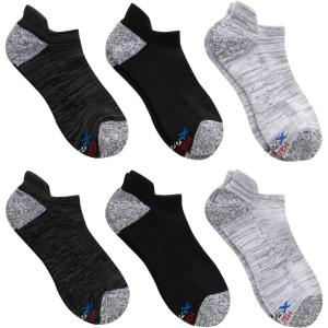 Hanes mens Moves Performance Socks, Moisture-wicking Ankle & Low-cut Socks, Breathable Mesh Panels, 6-pack(Black/Grey/White)