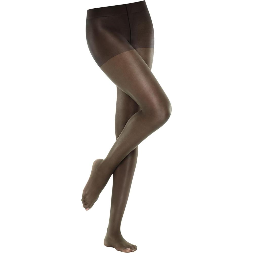 imageHanes Perfect Nudes Womens Ultra Sheer Flawless Foundation Finish for Legs Control Top Sheer Toe Run Resistant PantyhoseTrue Black