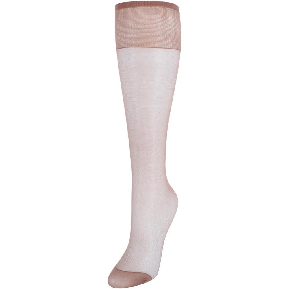 imageHanes Silk Reflections Womens Silky Sheer KneeHigh Reinforced StockingsBarely There