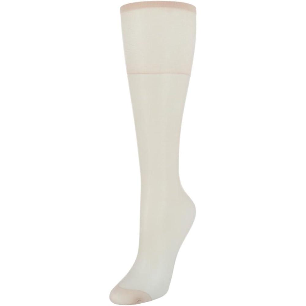 imageHanes Silk Reflections Womens Silky Sheer KneeHigh Reinforced StockingsTravel Buff