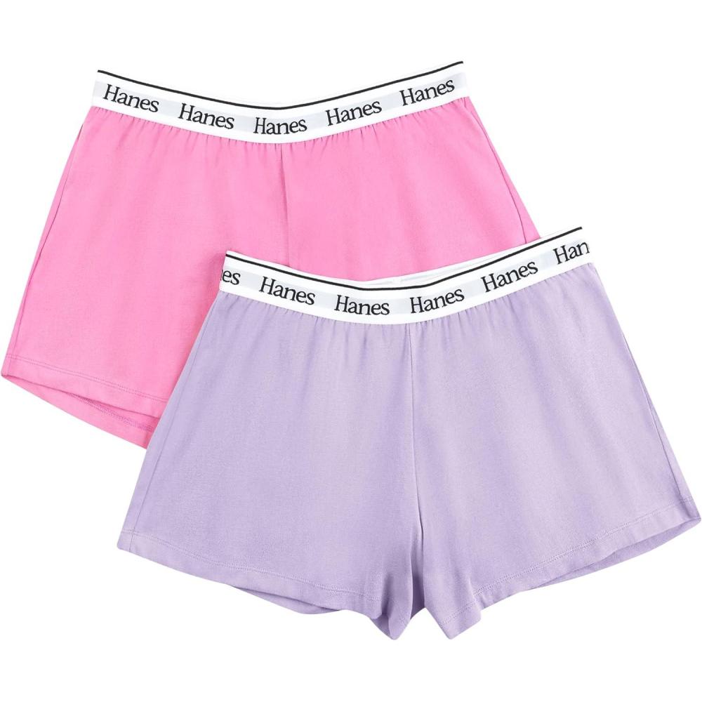 imageHanes Womens Originals Sleep Shorts 2Pack Comfywear Supersoft Lounge Shorts Pack 325