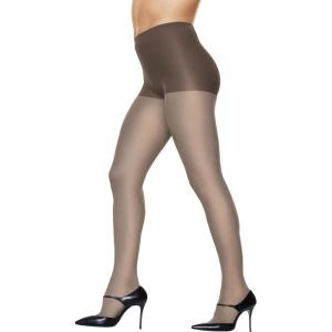 Hanes Plus Women’s Silky Sheer Tights with X-Temp Technology, Control Top, Enhanced Toe(Town Taupe)