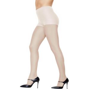 Hanes Plus Women’s Silky Sheer Tights with X-Temp Technology, Control Top, Enhanced Toe(White)