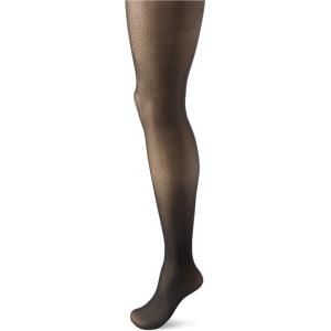 Hanes Script Women’s Fashion Diamond Compression Tights for Leg Support, Control Top, Sheer Toe, Black