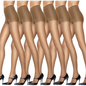 Hanes Silk Reflections Pantyhose Silky Sheer- Control Top- Reinforced Toe(Little Color (Pack of 6))