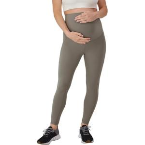 Hanes Womens Maternity 7/8 Leggings, Stretch & Recover Pregnancy Leggings with Foldable Waistband, 25” Inseam(Cool Grey)