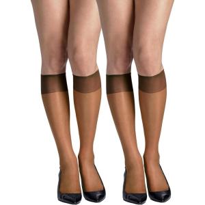 Hanes Women’s Silky Sheer Knee-High Stockings(Gentle Brown)