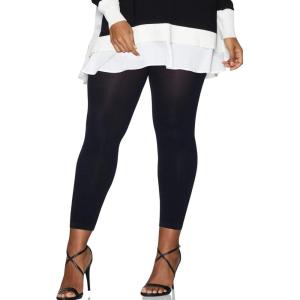 Hanes womens Hanes Curves Footless Tights(Black)