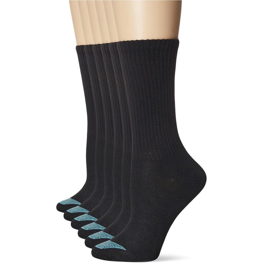 imageHanes Ultimate 6Pack Womens Lightweight Breathable Wicking Cool Comfort Crew SocksBlack