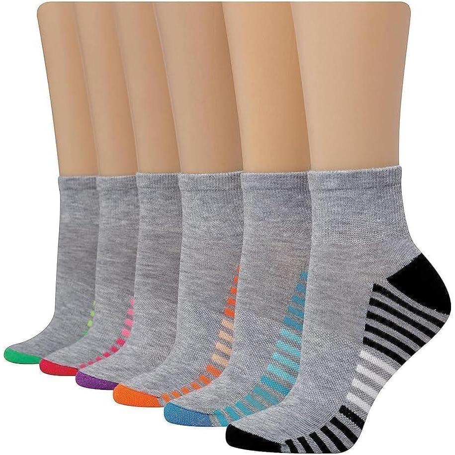 imageHanes Womens 6Pair Comfort Fit Ankle SocksGrey  6 Pack