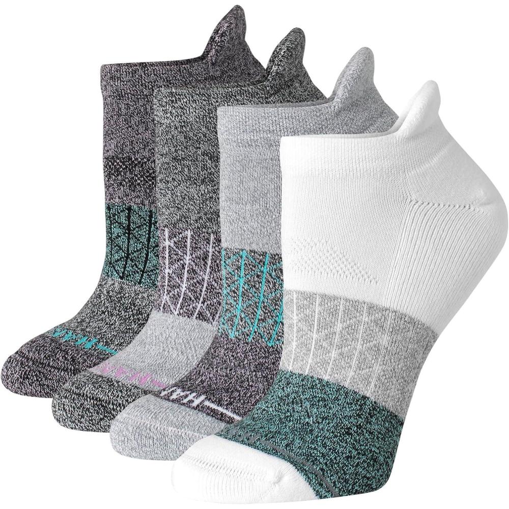 imageHanes Womens Cushioned No Show Tab Socks 4PairsTeal Colorblock  4 Pack
