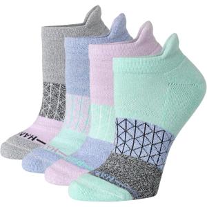 Hanes Women’s Cushioned No Show Tab Socks (4-Pairs)(Purple Green Colorblock – 4 Pack)