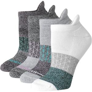 Hanes Women’s Cushioned No Show Tab Socks (4-Pairs)(Teal Colorblock – 4 Pack)