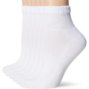Hanes womens Ankle Socks, Comfort Toe Seamed, White & Black Available, 6-pack(White – 6 Pack)
