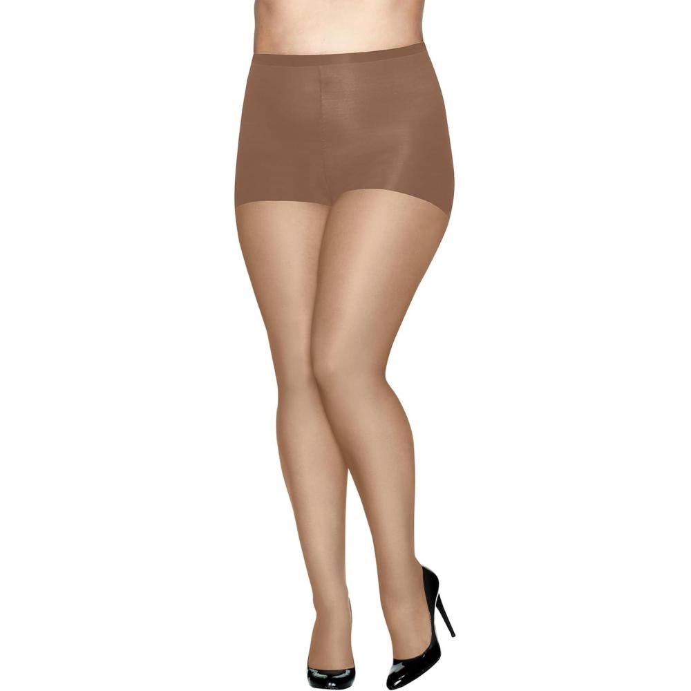 imageHanes Womens Absolutely Ultra Sheer Control Top with Reinforced Toe PlusSizeBarely There