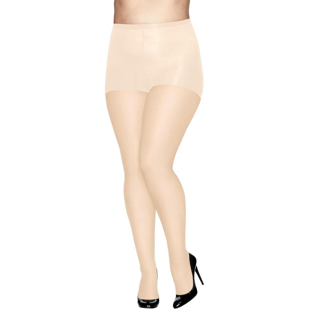 imageHanes Womens Absolutely Ultra Sheer Control Top with Reinforced Toe PlusSizePearl