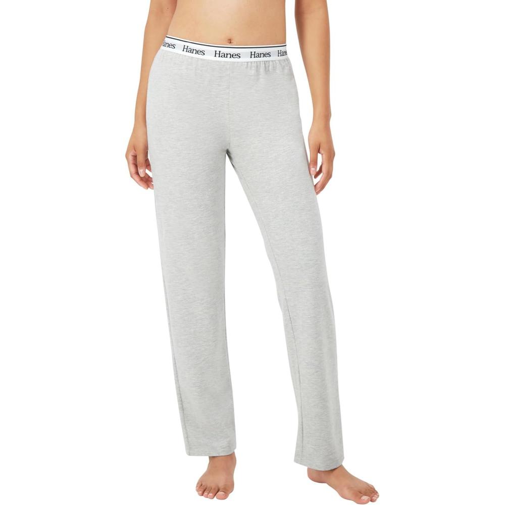 imageHanes Womens Originals Lounge Pants Comfywear Sleep Pants for Women Straight Leg Loungewear PantsHeritage Grey Marle