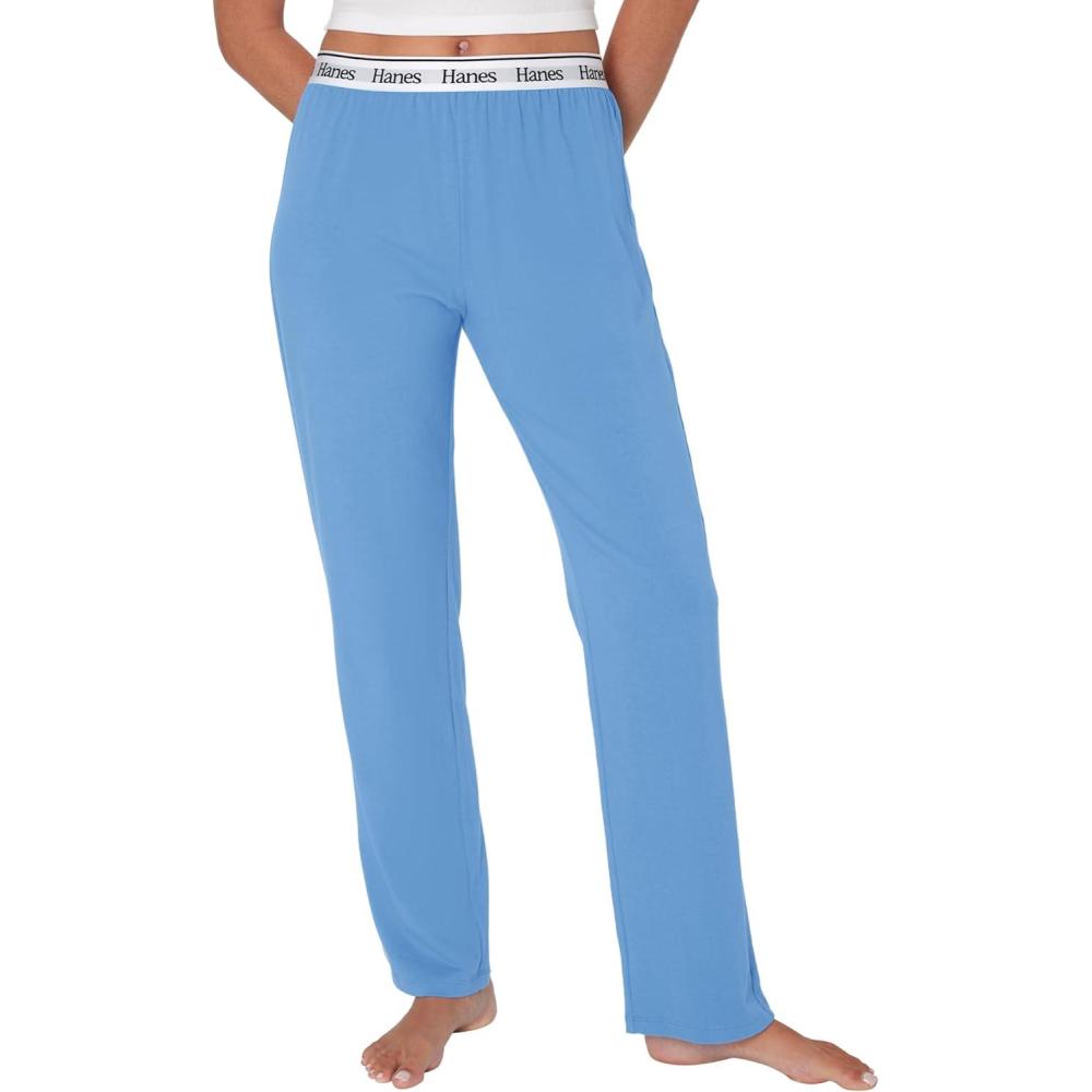 imageHanes Womens Originals Lounge Pants Comfywear Sleep Pants for Women Straight Leg Loungewear PantsProvence Blue