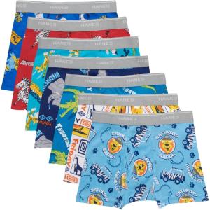 Hanes Boys’ Underwear, Boxer Briefs for Boys and Toddlers, Soft Cotton, 7 and 10 Packs(Days of Week Assorted)