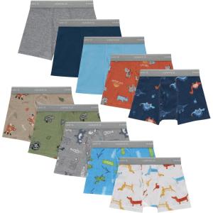 Hanes Boys’ Underwear, Boxer Briefs for Boys and Toddlers, Soft Cotton, 7 and 10 Packs(Days of the Week  Blue  Tan  Green)