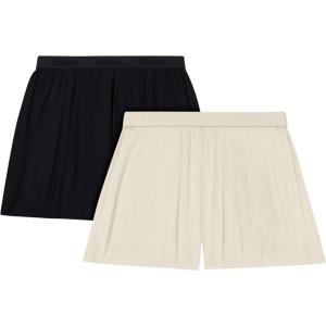 Hanes Women’s Originals Sleep Shorts, 2-Pack, Comfywear Supersoft Lounge Shorts Pack, 3.25″(Black/Cocoa Butter)