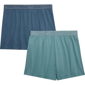 Hanes Womens Originals Sleep Shorts, 2-Pack, Comfywear Supersoft Lounge Shorts Pack, 3.25″(Stargazer Grey/Faded Sage Green)