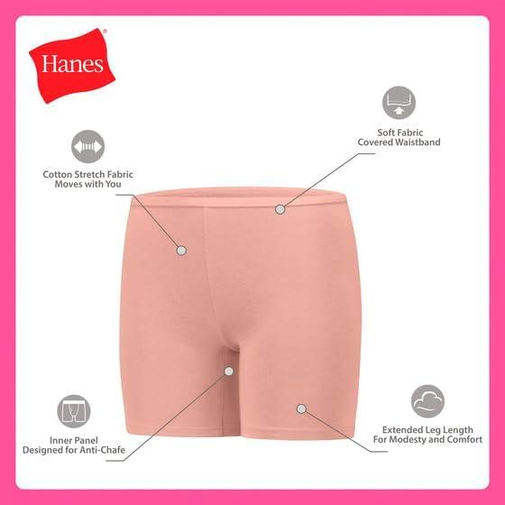 imageHanes Girls Play Shorts Cotton Stretch Play Shorts for Girls Pullon Shorts Assorted Solids MultipacksGrey Heather  Black  Blue