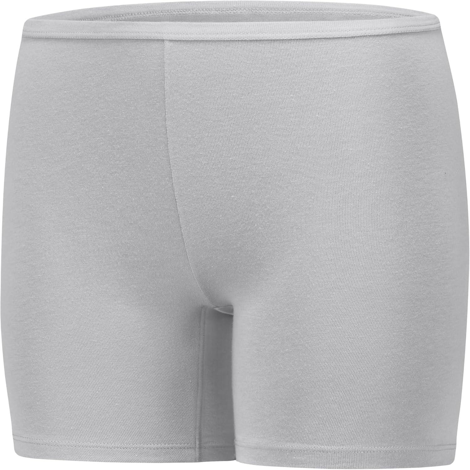 imageHanes Girls Play Shorts Cotton Stretch Play Shorts for Girls Pullon Shorts Assorted Solids MultipacksGrey Heather  Black  Blue