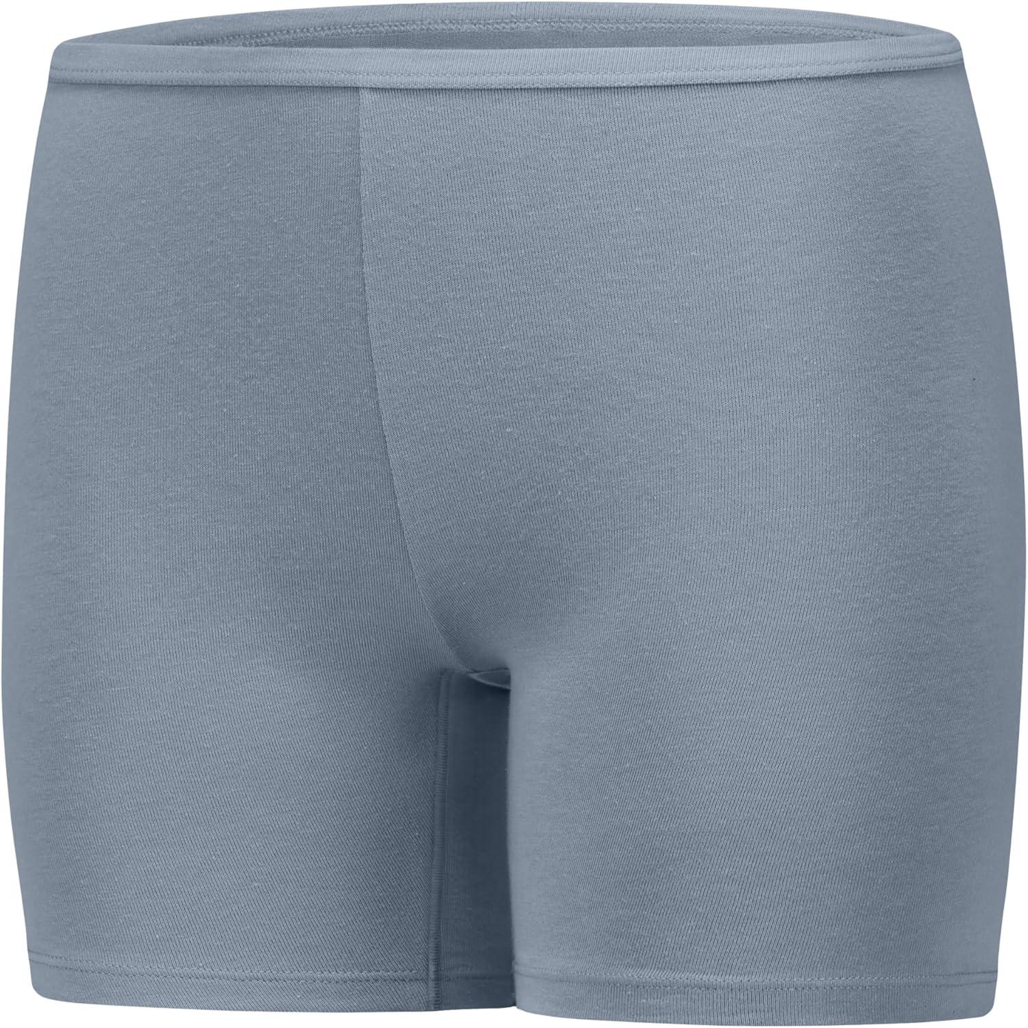 imageHanes Girls Play Shorts Cotton Stretch Play Shorts for Girls Pullon Shorts Assorted Solids MultipacksGrey Heather  Black  Blue