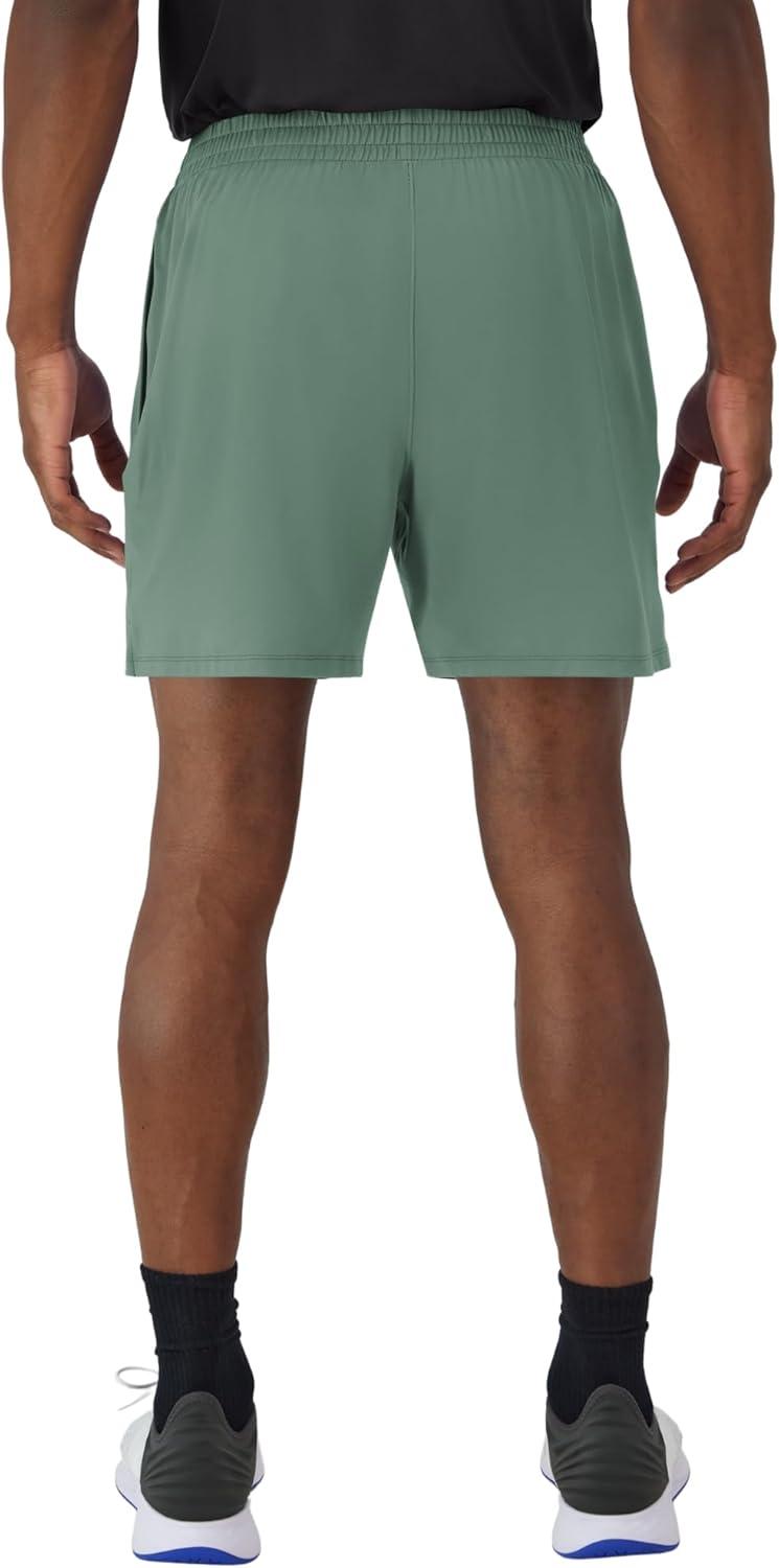 imageHanes Mens Moves Performance Shorts Athletic MoistureWicking Shorts with Pockets 6 InseamHerbal Olive Green