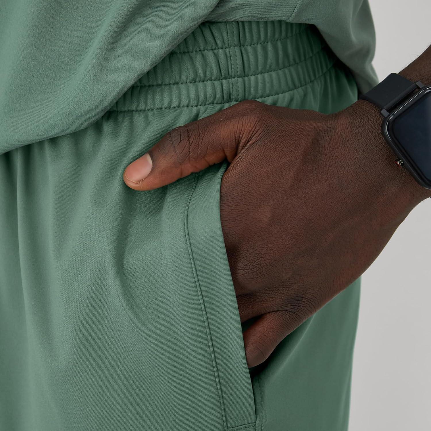 imageHanes Mens Moves Performance Shorts Athletic MoistureWicking Shorts with Pockets 6 InseamHerbal Olive Green